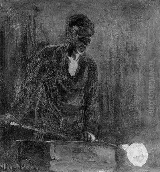 Glass-blower Oil Painting by Herman Heijenbrock