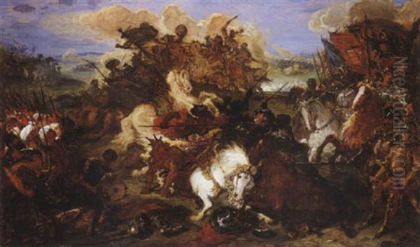 La Victoire Des Turcs A Nicopolis Oil Painting by Francois - Joseph Heim