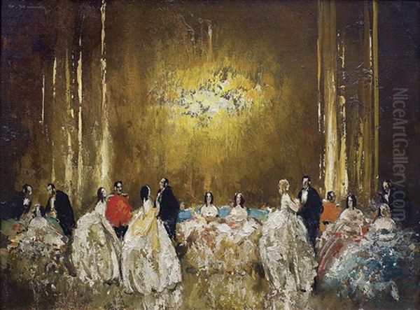 Ballroom Scene Oil Painting by Walter Heimig