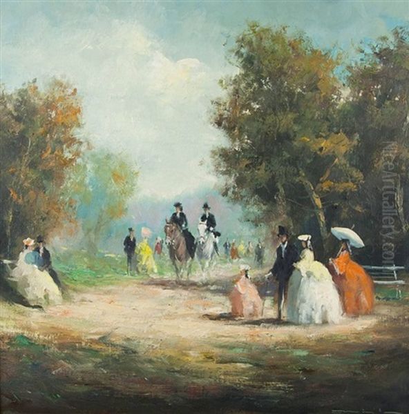 Ausritt Im Park Oil Painting by Walter Heimig