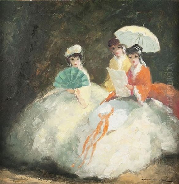 Drei Damen Oil Painting by Walter Heimig