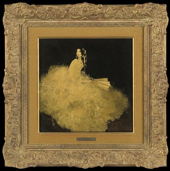 Lady In A Ball Gown Oil Painting by Walter Heimig
