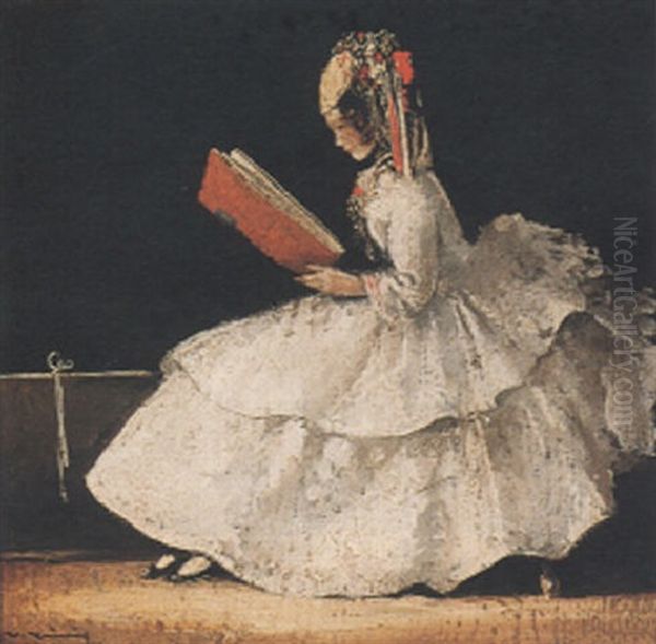 Lesendes Madchen Oil Painting by Walter Heimig