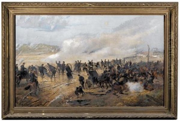 The Potato War (der Kartoffelkrieg) Oil Painting by Fredrick Wilhelm Heine