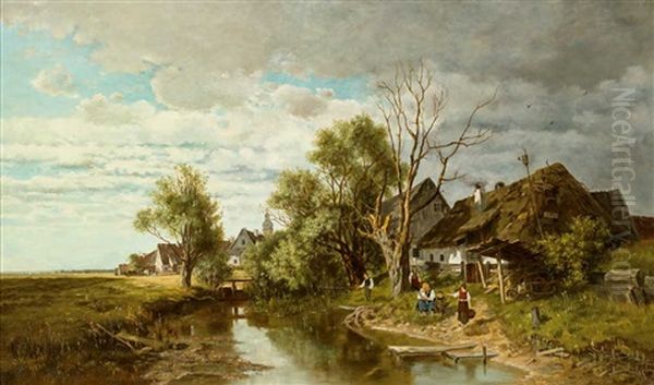 'an Der Mo(o)sach' Oil Painting by Karl Adam Heinisch