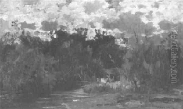 Flusauen Oil Painting by Karl Adam Heinisch