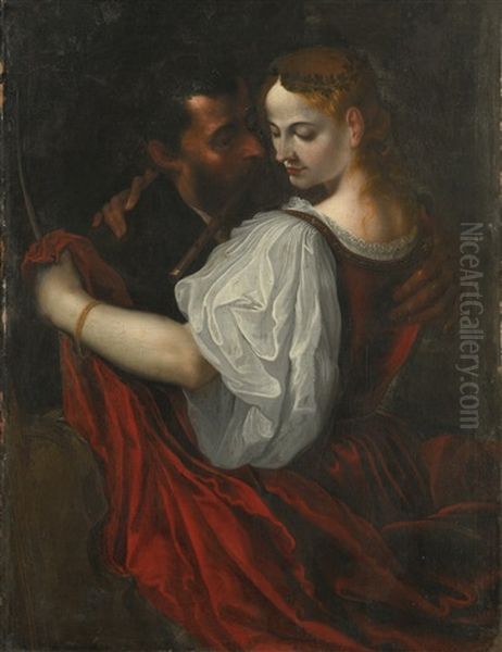 Dancing Couple With A Viola Da Gamba Oil Painting by Joseph The Elder Heintz