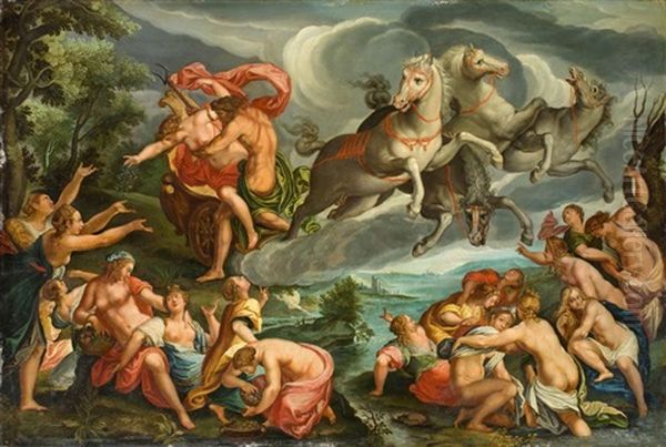 The Rape Of Proserpina (after The Engraving By Lucas Kilian) Oil Painting by Joseph The Elder Heintz