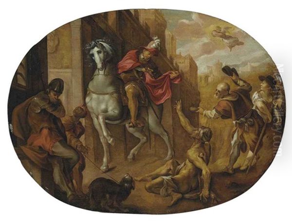 Saint Martin Dividing His Cloak Oil Painting by Joseph The Elder Heintz
