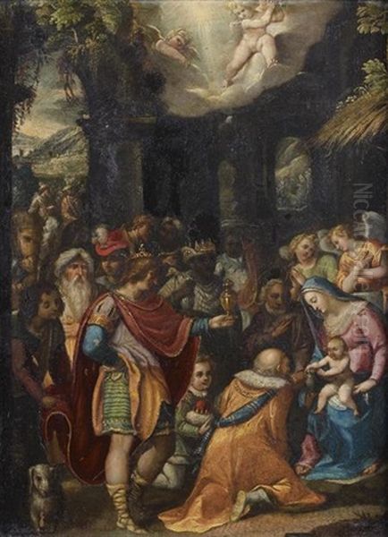 Adoration Des Mages Oil Painting by Joseph The Elder Heintz