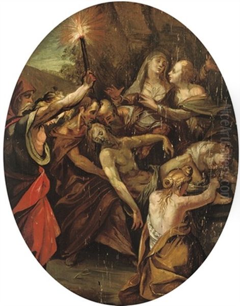 The Entombment Of Christ Oil Painting by Joseph The Elder Heintz