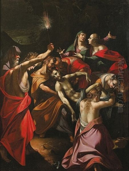 La Mise Au Tombeau Oil Painting by Joseph The Elder Heintz