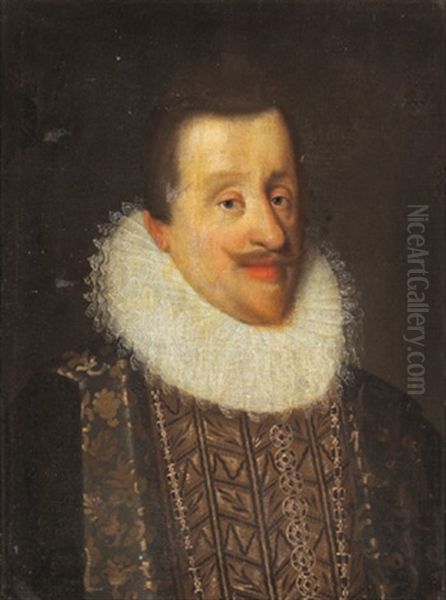 Bildnis Kaiser Ferdinand Ii (+ Seine Zweite Gemahlin Eleonora Gonzaga; Pair) Oil Painting by Joseph The Elder Heintz