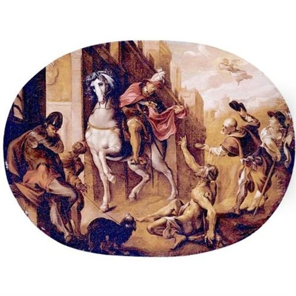 Saint Martin Dividing His Cloak Oil Painting by Joseph The Elder Heintz
