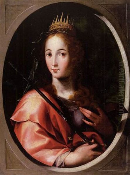 Saint Catherine Of Alexandria Oil Painting by Joseph The Elder Heintz