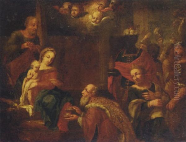 The Adoration Of The Magi Oil Painting by Joseph The Elder Heintz
