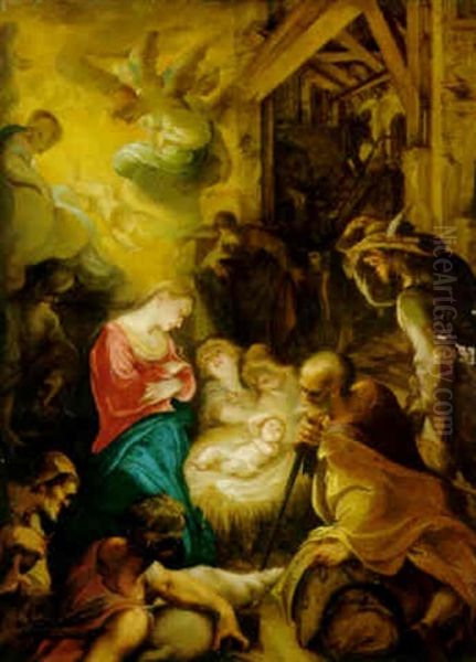 The Adoration Of The Shepherds Oil Painting by Joseph The Elder Heintz