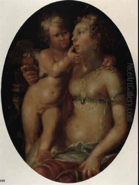 Venus Und Amor Oil Painting by Joseph The Elder Heintz