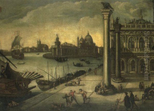 View Of The Molo, Venice Oil Painting by Joseph The Elder Heintz