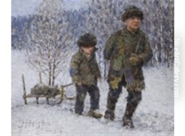 Winter Oil Painting by Jonas Heiska