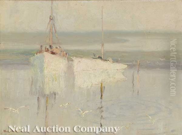 Shrimp Boats: Concentric Circles Oil Painting by Knute Heldner