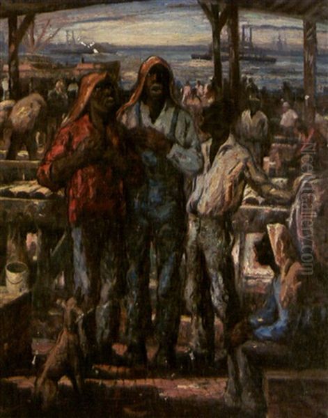 Singing By The Mississippi River Oil Painting by Knute Heldner