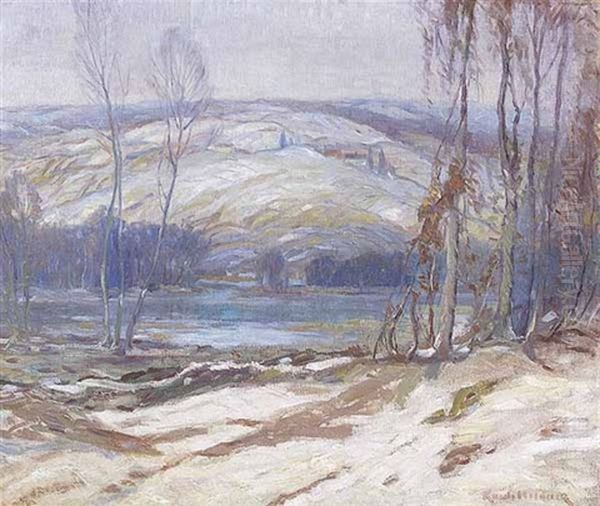 A Winter Day, Minnesota Oil Painting by Knute Heldner