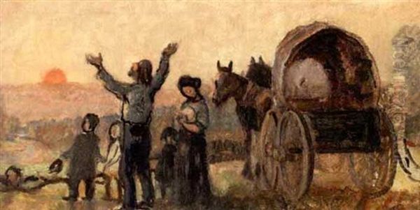 Pioneers Oil Painting by Knute Heldner