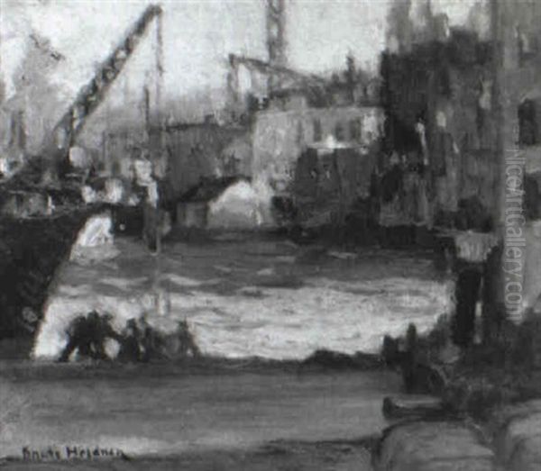 Harbor At New Orleans Oil Painting by Knute Heldner