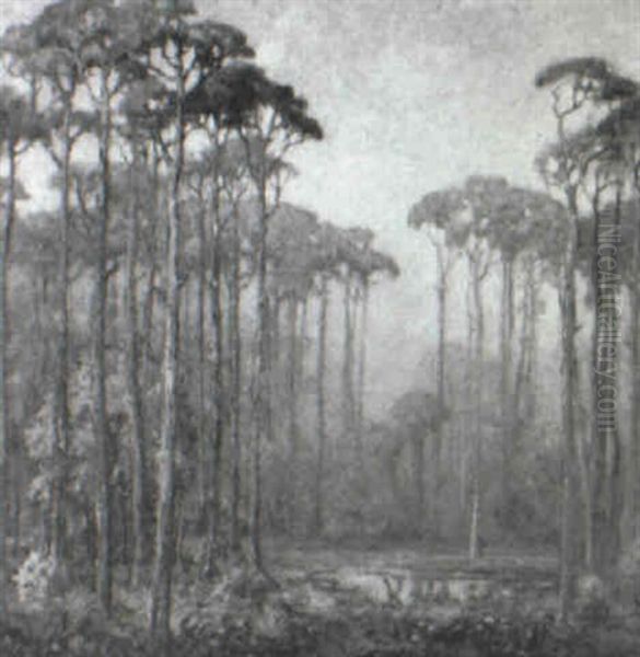 Heron's Pool Oil Painting by Knute Heldner