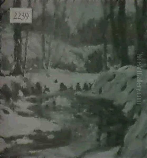 Winter Landscape Oil Painting by Knute Heldner