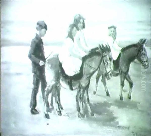 Kinder Am Strand Oil Painting by Franciscus Willem Helfferich