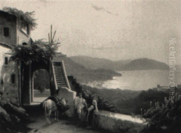 Figuren Vor Italienischer Kuste Oil Painting by Julius Helfft