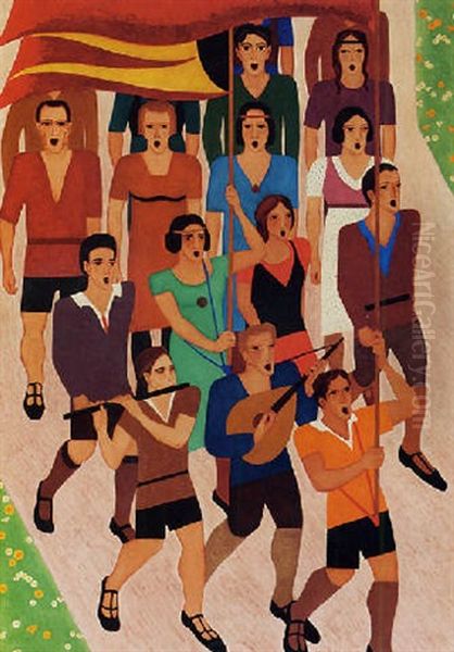 De A.j.c. - Ers Oil Painting by Johan Van Hell