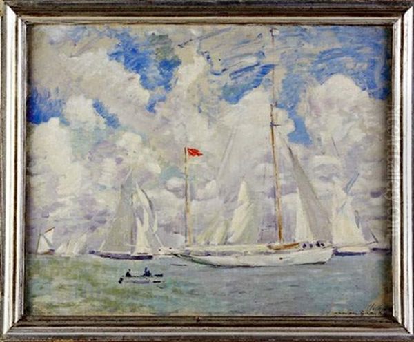 L'embarquement Sur Le Yawz Oil Painting by Paul Cesar Helleu