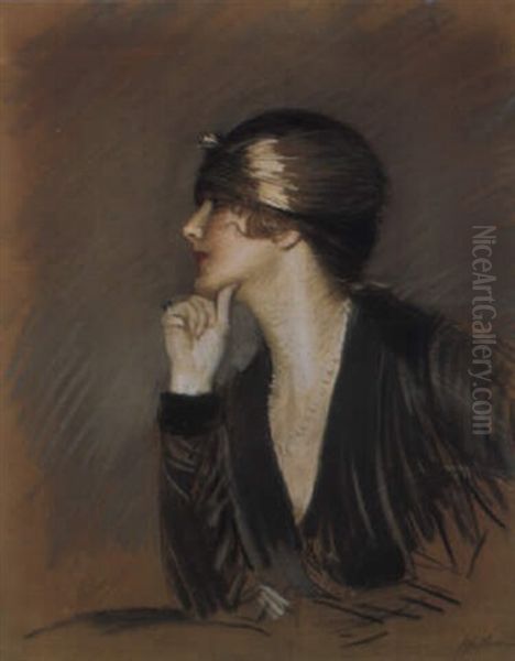 Portrait Of Lucette Oil Painting by Paul Cesar Helleu