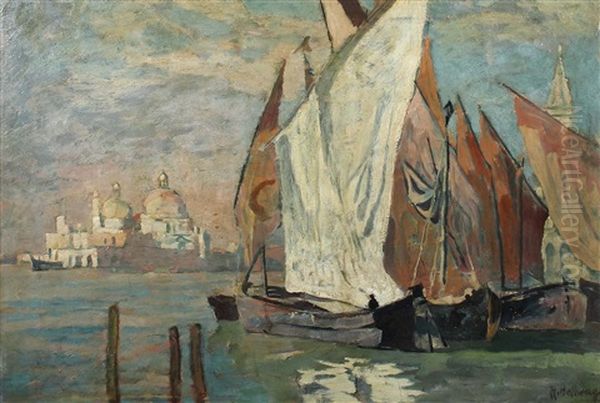 Santa Maria Della Salute Oil Painting by Rudolf Hellwag