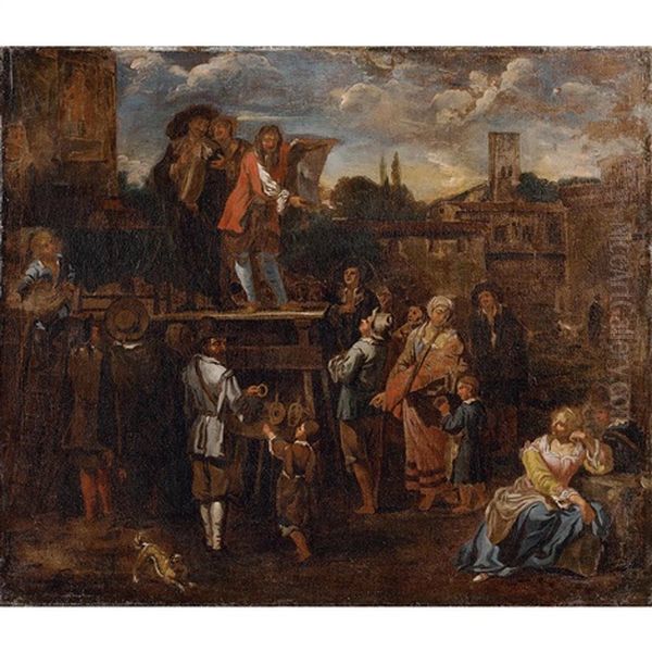 Follower Of D. Helmbreeker Oil Painting by Dirk Theodoor Helmbreker