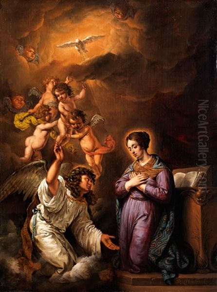 Die Verkundigung Oil Painting by Dirk Theodoor Helmbreker
