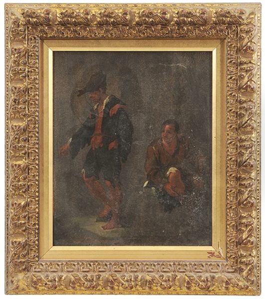 Figural Oil Sketch Oil Painting by Dirk Theodoor Helmbreker