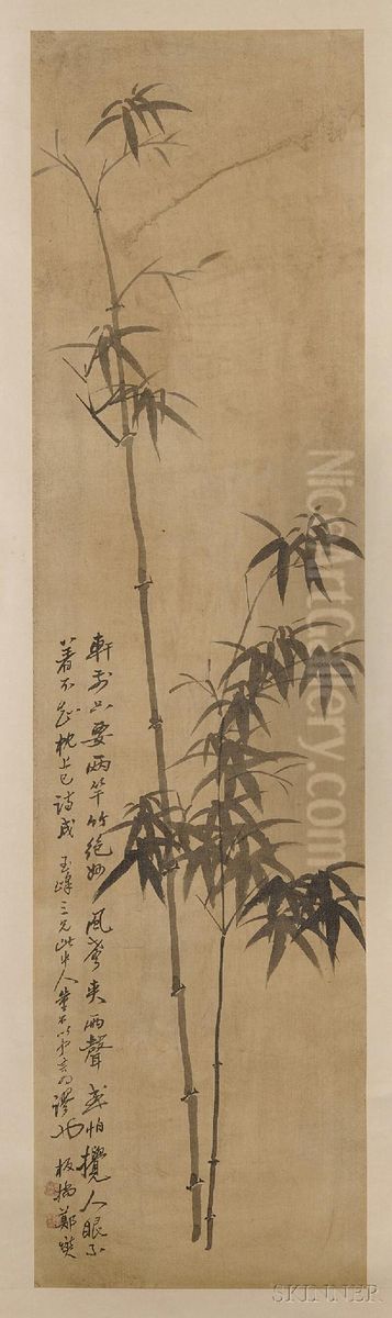 Bamboo Oil Painting by Zheng Banqiao