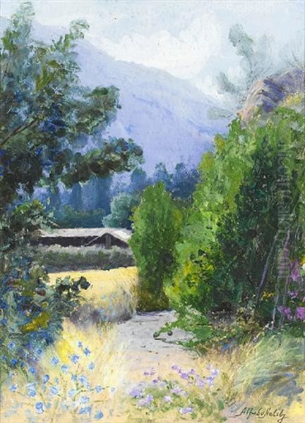 A Gully In The Maipo Valley (+ Nook In The Maipo Valley, Chile; Pair) Oil Painting by Alfredo H. Helsby