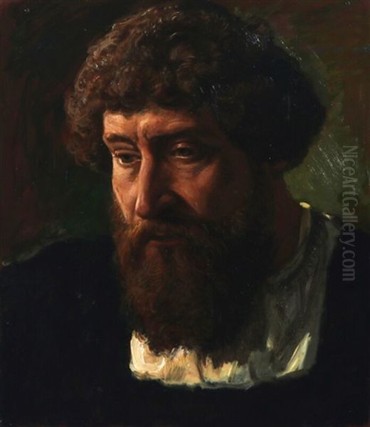 Portrait Of King Christian Ii Oil Painting by Axel Helsted