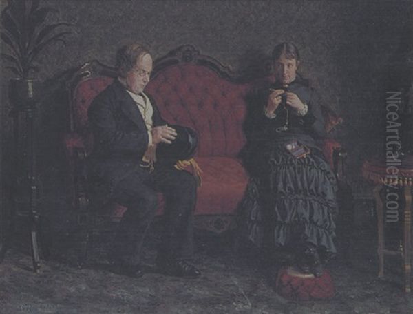 En Frier. Klunkeinterior Oil Painting by Axel Helsted