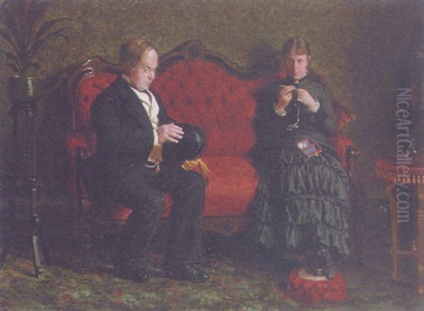 The Proposal Oil Painting by Axel Helsted
