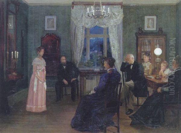 Deklamationen Oil Painting by Axel Helsted