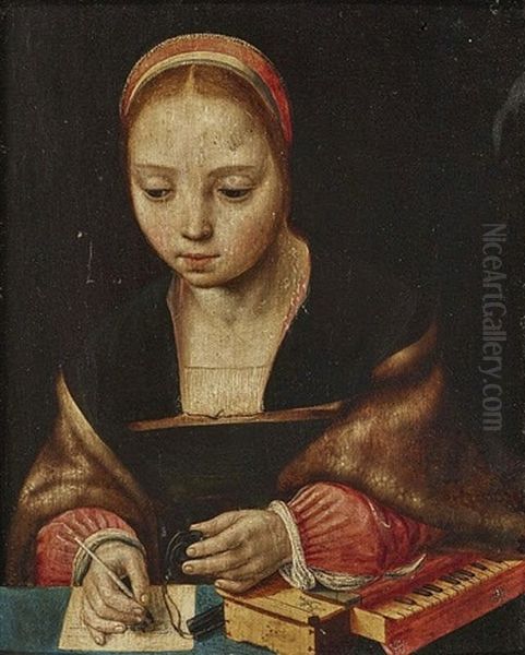 Saint Cecilia Oil Painting by Jan van Hemessen