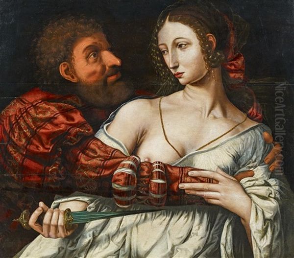 Lukretia Und Tarquinius Oil Painting by Jan van Hemessen