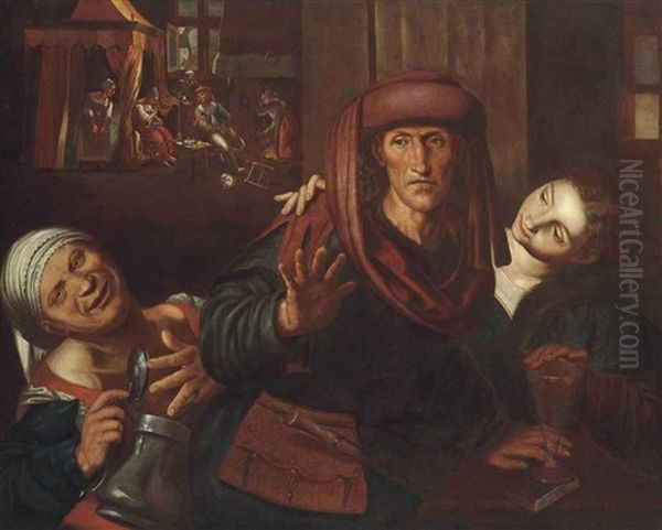 Loose Society Oil Painting by Jan van Hemessen