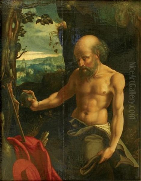 Saint Jerome Oil Painting by Jan van Hemessen